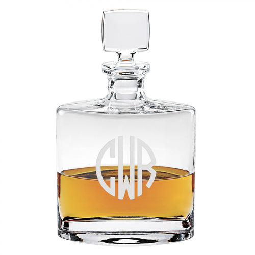 Monogramed European Mouth Blown Lead Free Crystal Decanter