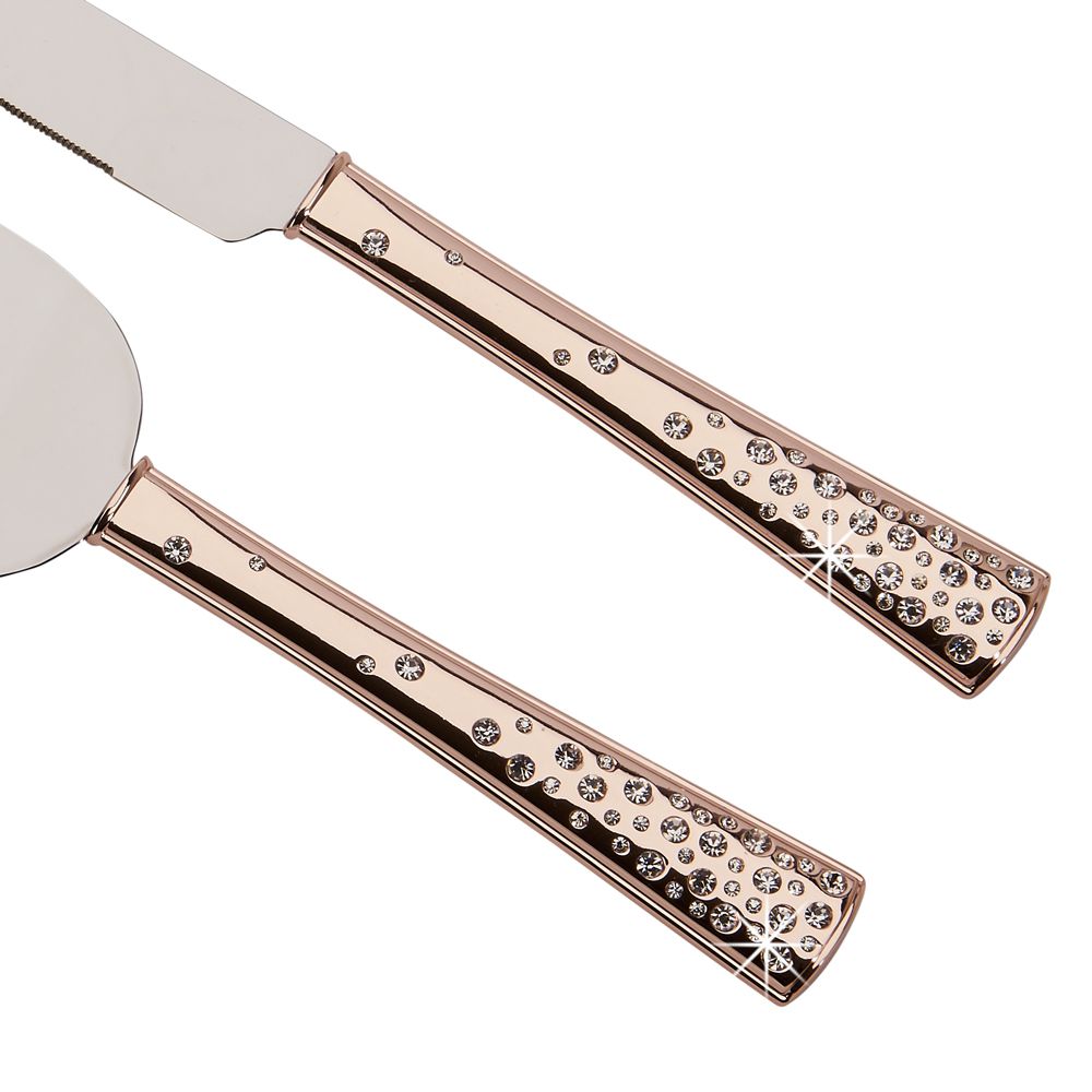 Personalized Galaxy Rose Gold Wedding Cake Knife and Server Set 2 PC  Engraved Cake Server and Knife Set, Personalized Wedding Couples Gift 